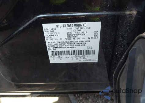 2020 Ford Edge Se z USA, uszkodzony, nr VIN 2FMPK4G97LBA38389